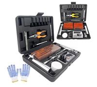 NOOGUI - Kit Antipinchazos Coche -Kit Repara Pinchazos Coche - Repara Pinchazos Coche Profesional- Reparación en 15 Minutos - Contiene 117 Piezas con Mechas, Herramientas en T, Válvulas y Alicate
