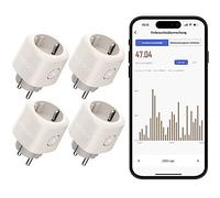 Nooie Enchufe Inteligente con Monitoreo Energético, Bluetooth Smart Plug Temporizador Interruptor Wifi, Compatible con Google Home and Alexa, App Control en Cualquier Lugar y Tiempo, 2.4GHz WiFi 4pack
