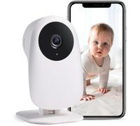 nooie - Vigilabebés con cámara y audio de 2 vías, wifi de 2,4 G, cámara 1080p, compatible con Alexa, cámara de vigilancia con detección de movimiento, visión nocturna y servicio en la nube