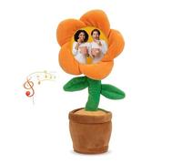 Noonedibs Girasol bailarín personalizado: girasol recargable que se repite cantando con cara, flor bailarina divertida personalizada, repite lo que dices, regalos de cumpleaños