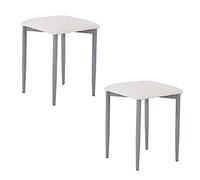 Noorsk Design Lote de 2 taburetes Bajos de Cocina París (Blanco)