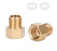 Noosverl 2 adaptadores reductores AG/IG de Brass de 1/4 pulgadas, rosca reductora | Conversor de conexión de tubería duradero con sello de goma para sistemas de agua/gas/líquido