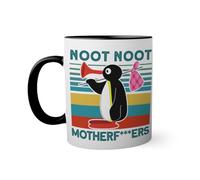 Noot Noot Funny Pingu Meme Motherf Classic Taza de color negro con mango a juego 330ml