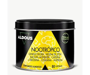 Nootrópico con Ginkgo Biloba, Melena de León, Cafeína, Bacopa, Tirosina, Teanina y Huperzia Serrata