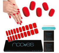 Nooves láminas de gel para uñas - 20 uds crimson red, semicuradas y