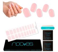 NOOVES Láminas de Gel para Uñas | 20 uds Pale Pink, Semicuradas y Veganas con Lima y Palito de Naranjo