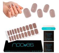 NOOVES - Láminas de Gel para Uñas Cocoa Milk | Nude 20 uds, Semicuradas Premium, Stickers y Pegatinas, Incluye Lima y Palito de Naranjo, Vegano