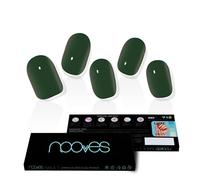 NOOVES - Láminas de Gel para Uñas|Dark Green - Verde | 20 uds, Uñas de Gel Semicuradas Premium, Gel Nail Stickers,Pegatinas Uñas de Gel, Incluye 1 Lima de Uñas y 1 Palito de Naranjo, Vegano
