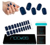 NOOVES - Láminas de Gel para Uñas Navy Azul | 20 uds Premium Semicuradas | Incluye Lima y Palito de Naranjo - Vegano