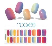 NOOVES - Láminas de Gel para Uñas| Rainbow - Multicolor 20 uds, Semicuradas Premium, Gel Nail Stickers,Pegatinas, Incluye 1 Lima de Uñas y 1 Palito de Naranjo, Vegano