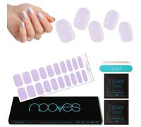 NOOVES - Láminas de Gel para Uñas|Soft Lilac - Lila | 20 uds, Uñas de Gel Semicuradas Premium, Gel Nail Stickers,Pegatinas Uñas de Gel, Incluye 1 Lima de Uñas y 1 Palito de Naranjo, Vegano