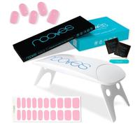 NOOVES - Pack Láminas de Gel para Uñas Color Rosa 20 uds + Lámpara de Secado de Uñas UV/LED, Uñas de Gel Semicuradas Premium, Gel Nail Stickers, Pegatinas Uñas de Gel, con 1 Lima de Uñas