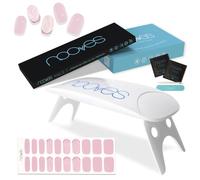 NOOVES - Pack Láminas de Gel para Uñas - Golden Kiss - Nail Art 20 uds + Lámpara de Secado de Uñas UV/LED, Tiras Semicuradas Premium, Nail Stickers, con 1 Lima y Palito de Naranjo