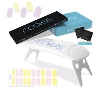 NOOVES - Pack Láminas de Gel para Uñas - Ivory Dream - Glazed 20 uds + Lámpara de Secado de Uñas UV/LED, Tiras Semicuradas Premium, Nail Stickers, con 1 Lima y Palito de Naranjo