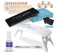 NOOVES - Starter Kit Beauty Nude, 2 Láminas de Gel para Uñas + Lámpara de Secado de Uñas UV/LED + Gel Top Coat Glossy + Quartz Dual Stick, Uñas de Gel Semicuradas Premium, Manicura, Gel Nail Stickers