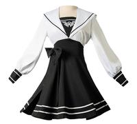 Noowye 2B Cosplay Disfraz Anime 2Byorha/ 2Bautomata Vestido de mujer Negro Blanco JK Uniforme con peluca Disfraz Halloween Disfraz Gótico Vestido Lolita Dress