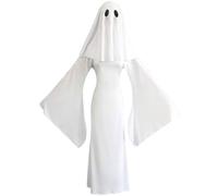 Noowye Anime Ghost Girl Cosplay Disfraz Blanco Vestido Mujer Fantasma Niña Fantasma Uniforme Disfraz de Bruja para Navidad Halloween Carnaval (Mujer, S/L)