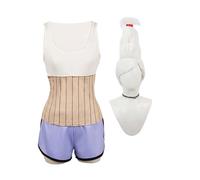 Noowye Ayase Momo Grandma Anime Cosplay Disfraz Ayase Momo Grandma Disfraz Mujer Traje Tank Top Corsé Pantalones Cortos Set Halloween Fiesta Carnaval Dress Up Traje