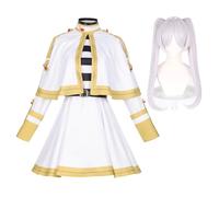 Noowye Frieren Cosplay Kostüm Anime Kleid Damen Gelb Alltagkleidung Outfit mit Perücke Halloween Uniform Performance Kostüm für Schulische Bühnenperformance