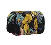 Noowye JJBA Star Platinum Estuche Anime Jean Pierre Polnareff/IGGY Estuche Grande Doble Cremallera Japonés Estuche Lápices Estético para Estudiantes, Tipo 2, 21*7.5*10CM, Maletín