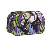 Noowye JJBA Star Platinum Estuche Anime Jean Pierre Polnareff/IGGY Estuche Grande Doble Cremallera Japonés Estuche Lápices Estético para Estudiantes, Tipo 15, 21*7.5*10CM, Maletín