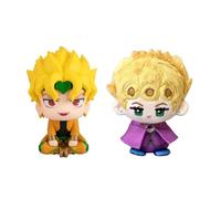 Noowye Mini JJBA Figura Jotaro Figuras de Acción Anime Peluche Colgante Giorno Giovanna/Dio Brando Look Up Figura Figurita de Manga Estatua Merch Decoración, 10-12 cm