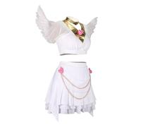 Noowye Panty Anime Cosplay Disfraz Mujer Cosplay Costume - Alas de Ángel Corazón Cadena Rock Disfraz Anime Halloween Vestido Mujer
