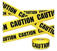NOOYNOEO Cinta de advertencia de precaución de 100 metros, cinta de advertencia amarilla, cinta de seguridad no adhesiva, máxima legibilidad para decoraciones de Halloween, lugar de trabajo, zonas