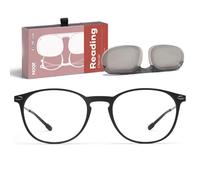 Nooz Optics - Gafas de Lectura - Essential Alba - Forma Ovalada - Montura de nailon ultraligera - Estuche ultracompacto para el uso diario - 6 Colores - Hombre y Mujer Negro -+ 1.5
