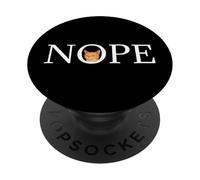 Nope Cat Design Presnickety Tabby Kitten PopSockets PopGrip Adhesivo