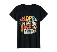 Nope I'm Going Back To Bed Sleep Mood Low Energy - Camiseta gráfica económica, Mujer, Negro, XS