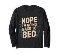 Nope I'm Going Back To Bed Sleep Mood Low Energy - Manga Larga
