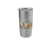 Nope, Nay, Not Today, Never! Gatos perezosos extravagantes Vaso térmico de acero inoxidable de doble pared