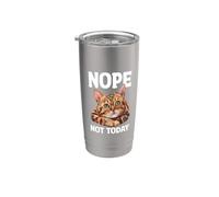 Nope Not Today Bengala Gato Gato Mamá Papá Vaso térmico de acero inoxidable de doble pared