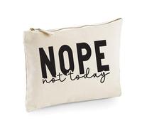 Nope Not Today - Bolsa de maquillaje divertida, beige
