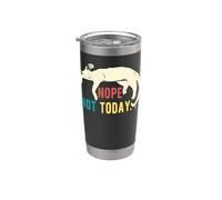 Nope Not Today Cat Lazy Sleepy Funny Sarcástico Vintage Retro Vaso térmico de acero inoxidable de doble pared