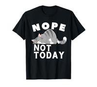 Nope Not Today Funny Lazy Cat tee Camiseta