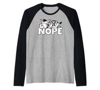 Nope Not Today Vago Pereza Wildlife Safari Cebra Perezosa Camiseta Manga Raglan