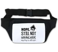 Nope Still Not Have Kids My Dog is Allergic - Riñonera divertida para la cintura, color blanco, White, Talla única
