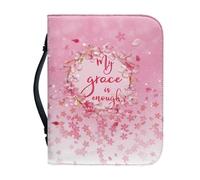 Nopersonality Fundas para la Biblia para mujer, tamaño grande, de piel sintética, con asa, organizador portátil de la Biblia, protección de la Biblia, Rosa Sakura, XL Size