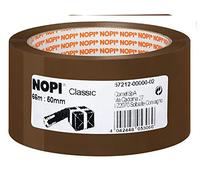 NOPI Classic Cinta de embalaje - Marrón - 1 rollo - 66 m x 50 mm | Cinta de embalaje de adhesión rápida - Sin disolventes - Resistente a los rayos UV y al envejecimiento