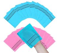 NOPIGO Manopla de baño exfoliante asiática coreana para eliminar la piel muerta. Exfoliante corporal exfoliante. Guantes exfoliantes para exfoliación corporal (azul cielo10 rosa 10)