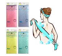 NOPIGO Paño exfoliante de alta calidad, esponja vegetal coreana para la espalda grande (paquete de 4, rosa, azul, menta, amarillo)