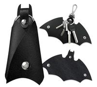 NOPKESV 1 pieza Llavero Batman Organizador de hasta 14 Llaves Funda de Piel Sintética de Murciélago de Cuero para Coche y Moto Soporte Hombre Original Porta para Todo Tipo de