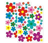 NOPKESV 2 Pegatinas de Flores de Coche Adhesivas Auto Hippie Florales de Verano Impermeables para VW Bulli California,Decoración para Bicicleta,Portátil y Teléfonos Móviles