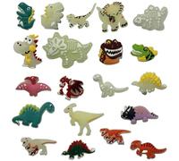 NOPKESV 20 piezas Adornos de Zapatos, Brillan en la Oscuridad, Clog Adornos, Zapato de Los Dinosaurios, pins y pines para crocs, accesorios y charms crocs