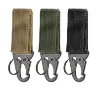 NOPKESV 3 piezas Llavero táctico con clip para cinturón y mosquetón,Molle Strap Attachment Strap colgante mosquetón clip,mosqueton tactico,cinturon tactico (Negro)