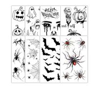 NOPKESV 8 piezas Tatuajes temporales impermeables con motivos realistas en 3D, pegatinas para disfraces de Halloween, heridas falsas, tatuajes de cicatrices, maquillaje zombie (Tamaño grande)