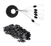 NOPKESV Flotador de Goma,600 Piezas,6 en 1 Sinker Paradas,Goma Corcho,Línea de Pesca,Negro Oval Float Detener,bouchon de peche peche au coup feeder complet,M (Negro o Amarillo)