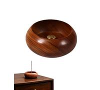 NOPKESV Porta Incienso Marrón Mini de Madera (1 Pieza) con Múltiples Agujeros para Varitas, Cenicero Decorativo Zen para Meditación y Relajación en Casa.
